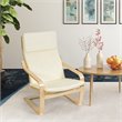 Costway Sponge Relax Lounge Chair & Padded Ottoman Set w/ Magazine Rack in Beige