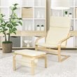 Costway Sponge Relax Lounge Chair & Padded Ottoman Set w/ Magazine Rack in Beige