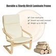 Costway Sponge Relax Lounge Chair & Padded Ottoman Set w/ Magazine Rack in Beige