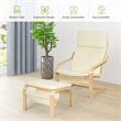 Costway Sponge Relax Lounge Chair & Padded Ottoman Set w/ Magazine Rack in Beige