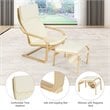 Costway Sponge Relax Lounge Chair & Padded Ottoman Set w/ Magazine Rack in Beige