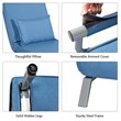 Costway Steel and Linen 5-Position Folding Sleeper Bed with Pillow Blue