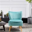 Costway Contemporary Rubber Wood & Velvet Armless Leisure Chair in Green