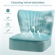 Costway Contemporary Rubber Wood & Velvet Armless Leisure Chair in Green