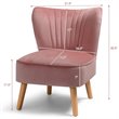 Costway Contemporary Rubber Wood & Velvet Armless Leisure Chair in Pink