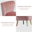 Costway Contemporary Rubber Wood & Velvet Armless Leisure Chair in Pink