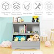Costway 4 Storage MDF Board Multi-Functional Bookcase in Gray