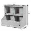 Costway 4 Storage MDF Board Multi-Functional Bookcase in Gray