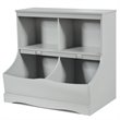 Costway 4 Storage MDF Board Multi-Functional Bookcase in Gray