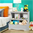 Costway 4 Storage MDF Board Multi-Functional Bookcase in Gray