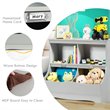 Costway 4 Storage MDF Board Multi-Functional Bookcase in Gray