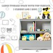 Costway 4 Storage MDF Board Multi-Functional Bookcase in Gray