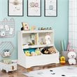 Costway 4 Storage MDF Board Multi-Functional Bookcase in White