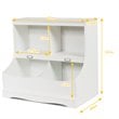 Costway 4 Storage MDF Board Multi-Functional Bookcase in White