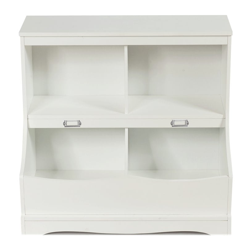 Costway 4 Storage MDF Board Multi-Functional Bookcase in White
