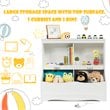 Costway 4 Storage MDF Board Multi-Functional Bookcase in White
