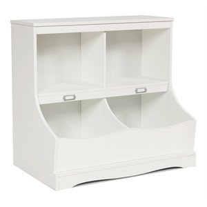 Costway 4 Storage MDF Board Children's Multi-Functional Bookcase in White