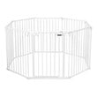 Costway 8-panel Iron and Plastic Wall Mount Adjustable Baby Safety Gate in White