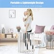 Costway 8-panel Iron and Plastic Wall Mount Adjustable Baby Safety Gate in White