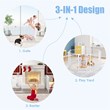 Costway 8-panel Iron and Plastic Wall Mount Adjustable Baby Safety Gate in White