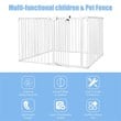 Costway 8-panel Iron and Plastic Wall Mount Adjustable Baby Safety Gate in White