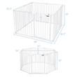 Costway 8-panel Iron and Plastic Wall Mount Adjustable Baby Safety Gate in White