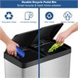 Costway 16-gallon Contemporary Stainless Steel Dual Step Trash Can in Silver