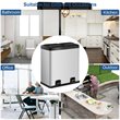 Costway 16-gallon Contemporary Stainless Steel Dual Step Trash Can in Silver