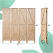 Costway 4-panel Wood Folding Room Divider with X-shaped Design in Natural