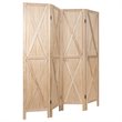 Costway 4-panel Wood Folding Room Divider with X-shaped Design in Natural
