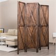 Costway 4-panel Wood Folding Room Divider with X-shaped Design in Brown