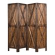 Costway 4-panel Wood Folding Room Divider with X-shaped Design in Brown