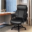 Costway Contemporary Faux Leather Big & Tall 400lb Massage Office Chair in Black
