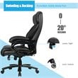 Costway Contemporary Faux Leather Big & Tall 400lb Massage Office Chair in Black