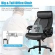Costway Contemporary Faux Leather Big & Tall 400lb Massage Office Chair in Black