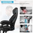 Costway Contemporary Faux Leather Big & Tall 400lb Massage Office Chair in Black