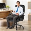 Costway Contemporary Faux Leather Big & Tall 500lb Massage Office Chair in Black