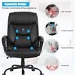 Costway Contemporary Faux Leather Big & Tall 500lb Massage Office Chair in Black