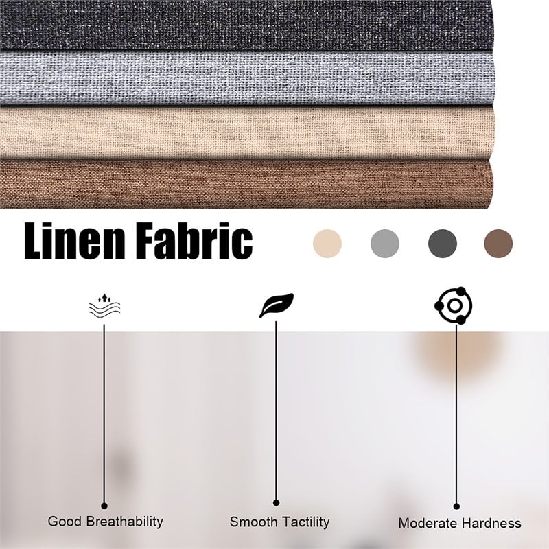 Costway Convertible Sofa Linen L-Shaped Couch with Reversible Chaise in Coffee