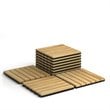 Costway 12x12'' 10-piece Stripe Pattern Acacia Wood Patio Deck Tiles in Brown