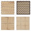Costway 12x12'' 10-piece Stripe Pattern Acacia Wood Patio Deck Tiles in Brown