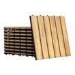 Costway 12x12'' 10-piece Stripe Pattern Acacia Wood Patio Deck Tiles in Brown