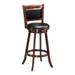 Costway 29'' Rubber Wood and PVC Swivel Bar Height Stool in Espresso