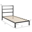 Costway Heavy Duty Metal Twin Bed Platform Frame with Headboard in Black
