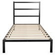 Costway Heavy Duty Metal Twin Bed Platform Frame with Headboard in Black