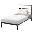 Costway Heavy Duty Metal Twin Bed Platform Frame with Headboard in Black