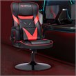 Costway PVC and Sponge Adjustable Height Swivel Rocking Gaming Chair in Red