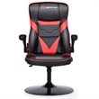 Costway PVC and Sponge Adjustable Height Swivel Rocking Gaming Chair in Red