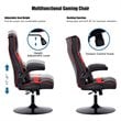 Costway PVC and Sponge Adjustable Height Swivel Rocking Gaming Chair in Red