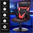 Costway PVC and Sponge Adjustable Height Swivel Rocking Gaming Chair in Red